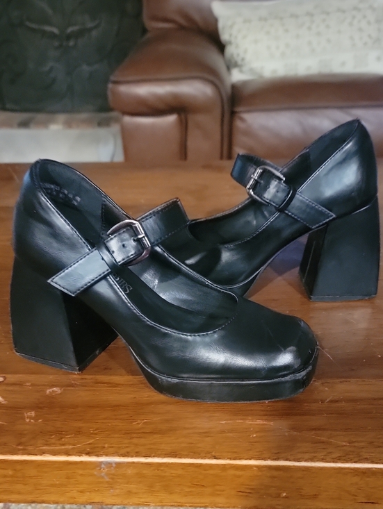 Dream Pairs Shoes - Dream Pairs Black Mary Jane Platform Block Heels